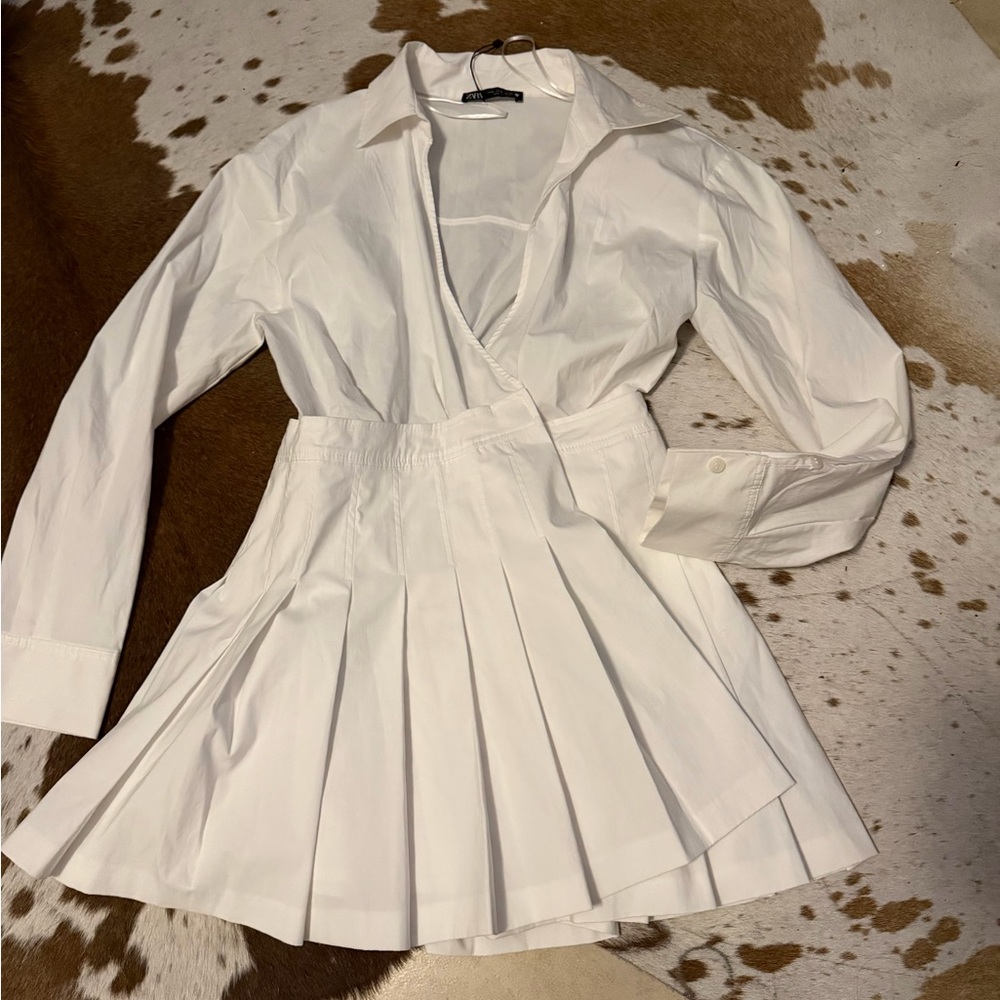 Zara white tennis wrap dress
